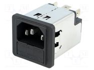 Connector: AC supply; socket; male; 6A; 250VAC; IEC 60320; C14 (E) SCHURTER