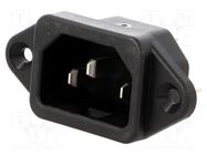 Connector: AC supply; socket; male; 10A; 250VAC; IEC 60320; 6061 SCHURTER