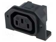 Connector: AC supply; socket; female; 10A; 250VAC; C13 (F) SCHURTER