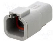 Connector: wire-wire; ATP; male; plug; for cable; PIN: 4; grey AMPHENOL