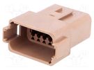 Connector: wire-wire; DT; male; plug; for cable; PIN: 12; brown; IP68 DEUTSCH