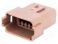 Connector: wire-wire; plug; male; DT; PIN: 12; IP68; for cable; brown DEUTSCH