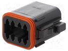 Connector: wire-wire; DT; female; plug; for cable; PIN: 8; black DEUTSCH