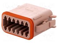Connector: wire-wire; plug; female; DT; PIN: 12; IP68; for cable DEUTSCH