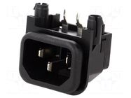 Connector: AC supply; socket; male; 10A; 250VAC; C14 (E); GSP2; THT SCHURTER