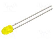 LED; yellow; 3mm; 180÷880mcd; 50°; Front: convex; 2÷2.4VDC LITEON