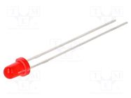 LED; 3mm; red; 23÷110mcd; 90°; Front: convex; 2÷2.5V; No.of term: 2 LITEON