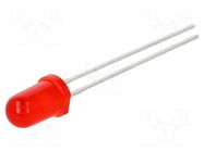 LED; red; 5mm; 90÷200mcd; 50°; Front: convex; 2.05÷2.5VDC LITEON