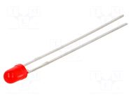 LED; red; 3mm; 3.8÷30mcd; 100°; Front: convex; 2÷2.5VDC LITEON