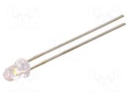 LED; white cold; 3mm; 1150÷2200mcd; 45°; Front: convex; 2.8÷3.8VDC LITEON