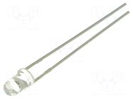 LED; yellow green; 3mm; 500÷750mcd; 30°; Front: convex; 12VDC OPTOSUPPLY