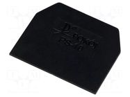 End plate; black; polyamide; 1mm POKÓJ