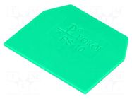 End plate; green; polyamide; 1mm POKÓJ