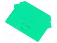 End plate; green; polyamide; 1mm POKÓJ