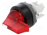 Switch: rotary; 22mm; Stabl.pos: 2; red; MLB-1; IP66; prominent; M3S ABB
