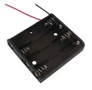 BATTERY HOLDER, LEADED, 4 X AA