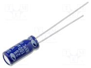 Capacitor: electrolytic; THT; 100uF; 25VDC; Ø5x11mm; Pitch: 2mm SAMWHA