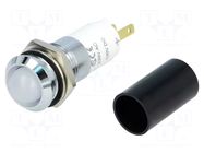 Indicator: LED; recessed; white; 230VAC; Ø14.2mm; IP67; connectors SIGNAL-CONSTRUCT
