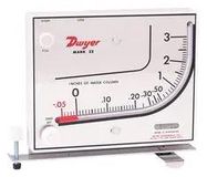 MOLDED PLASTIC MANOMETER,RANGE 0-3 W.C.