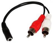 CBL ASSY, 3.5MM MINI JACK SKT-RCA PG X 2