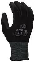 GLOVES, PU COATED POLYESTER, BLACK, XS