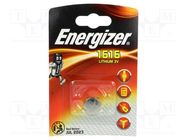 Battery: lithium; CR1616,coin; 3V; 55mAh; non-rechargeable; 1pcs. ENERGIZER