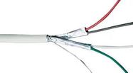 SHIELDED CABLE MULTIPAIR, 2PAIR, 22AWG, 500FT, 300V, WHITE