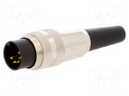 Connector: M16; plug; male; PIN: 5; 5A; 60V; soldering; for cable LUMBERG
