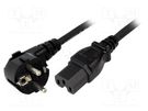 Cable; 3x1mm2; CEE 7/7 (E/F) plug angled,IEC C15 female; rubber LIAN DUNG
