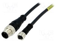 Cable: for sensors/automation; M12-M8; PIN: 3; 0.6m; 483030E02M006 MOLEX
