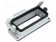 Enclosure for connectors: HDC; size E16; with latch; aluminium AMPHENOL