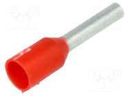 Tip: bootlace ferrule; insulated; copper; 1mm2; 8mm; tinned; red TE Connectivity