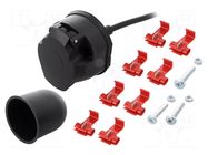 Connector: automotive; for towbars,for trailers; socket; 12VDC TESAT
