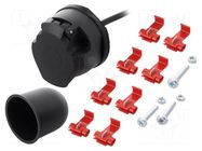 Connector: automotive; for towbars,for trailers; socket; 12VDC TESAT