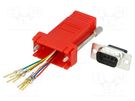 Transition: adapter; D-Sub 9pin male,RJ45 socket; red MH CONNECTORS