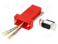 Transition: adapter; D-Sub 9pin male,RJ45 socket; red MH CONNECTORS