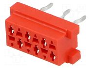 Connector: Micro-MaTch; socket; female; PIN: 6; straight; THT; 2x3 TE Connectivity