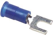 TERMINAL, SPADE/FORK, #6, CRIMP, BLUE