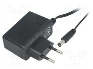 Power supply: switched-mode; mains,plug; 5VDC; 2.4A; 12W; Plug: EU MEAN WELL