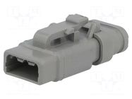 Connector: wire-wire; plug; female; DTM; PIN: 3; IP68; for cable DEUTSCH