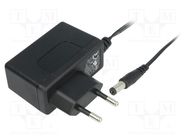 Power supply: switched-mode; mains,plug; 9VDC; 1.33A; 12W; Plug: EU MEAN WELL