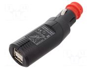 USB power supply; USB A socket x2; Sup.volt: 12÷24VDC; Inom: 5A PRO CAR