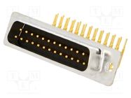 D-Sub; PIN: 25; socket; male; on PCBs; angled 90°; THT; 5A; -55÷125°C MH CONNECTORS
