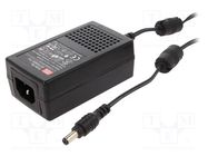 Power supply: switching; 5VDC; 4A; Out: 5,5/2,1; 20W; 85÷264VAC MEAN WELL