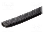 Hole and edge shield; PVC; L: 10m; black; H: 11.5mm; W: 9mm FATH