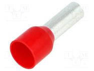 Tip: bootlace ferrule; insulated; copper; 10mm2; 12mm; tinned; red BM GROUP
