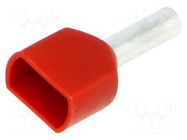 Tip: bootlace ferrule; insulated,double; copper; 1.5mm2; 8mm; red BM GROUP