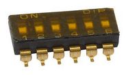 DIP SW, SPST-NO, 0.025A/24VDC, 6POS, SMD