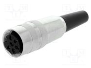Connector: M16; plug; female; soldering; for cable; PIN: 6; 5A; 250V LUMBERG