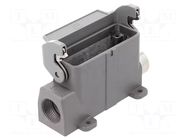 Enclosure for connectors: HDC; size 16A; Han; IP65; with latch HARTING